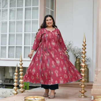 Black Desert Storm Floral Kurta